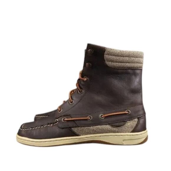 Sperry Shoes Womens 7.5 Boots Hikerfish Lace Up Moc Toe Leather Top Sider Brown - Picture 2 of 15